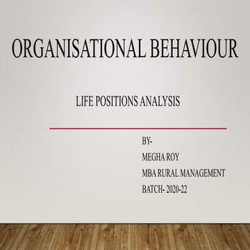 PPT on Life positions analysis