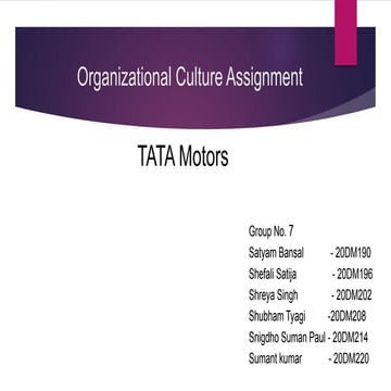 Study on organizational structure and leadership style of tata motors | PDF