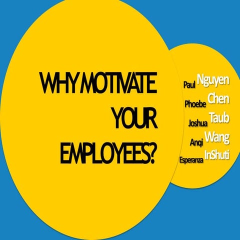 Why motivate your employees?