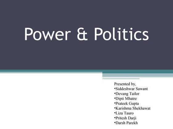 Power & Politics in Organisation