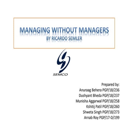 Managing without managers - Ricardo Semler