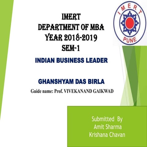 Presentation on Indian Business Leader GD Birla