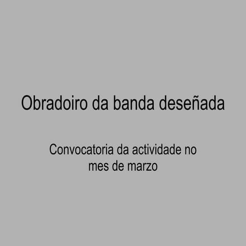 Obradoiro da banda deseñada