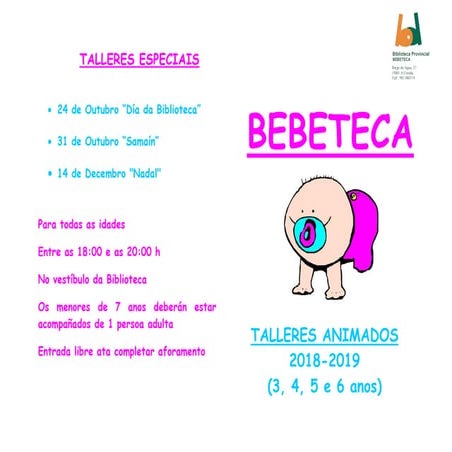 Obradoiros bebeteca  biblioteca provincial da coruna 2018