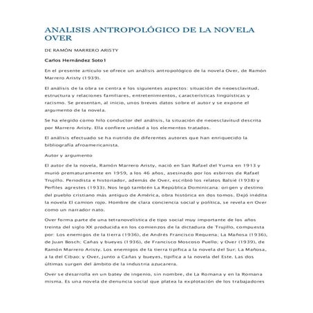 Over Ramon Marrero Aristy (Analisis)