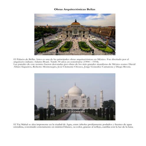 Obras arquitectónicas bellas y sublimes