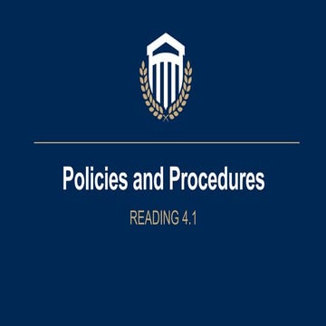 Ob reading 4.1   policies and procedures
