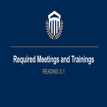 Ob reading 5.1   required meetings and trainings