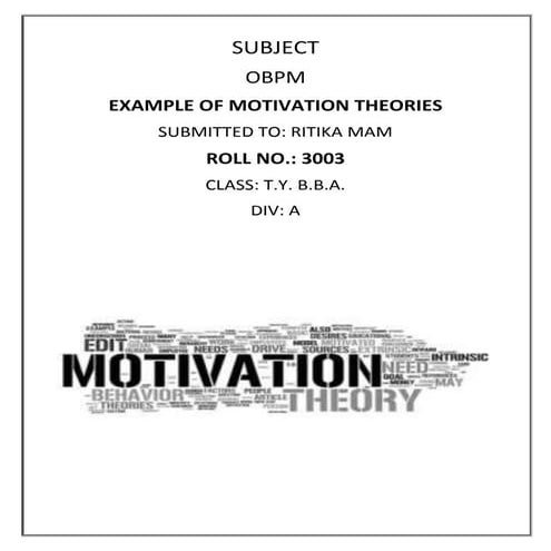 Motivation Theories
