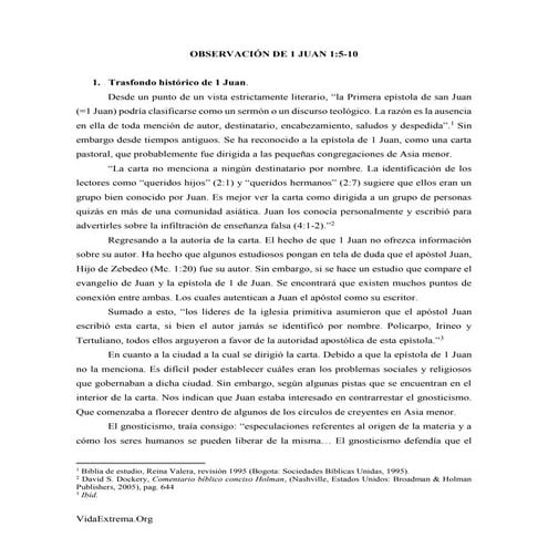 Observación 1 Juan 1.5-10