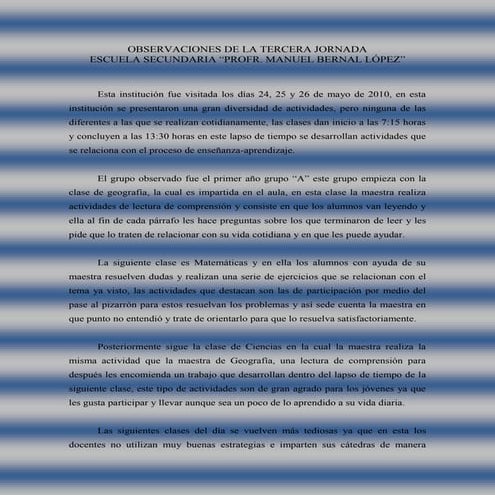 Observaciones de la tercera jornada act 3 bolq3