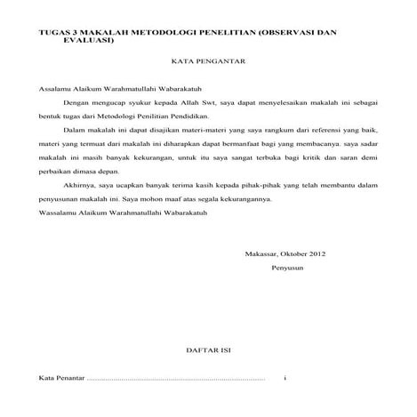 (Observasi dan evaluasi)