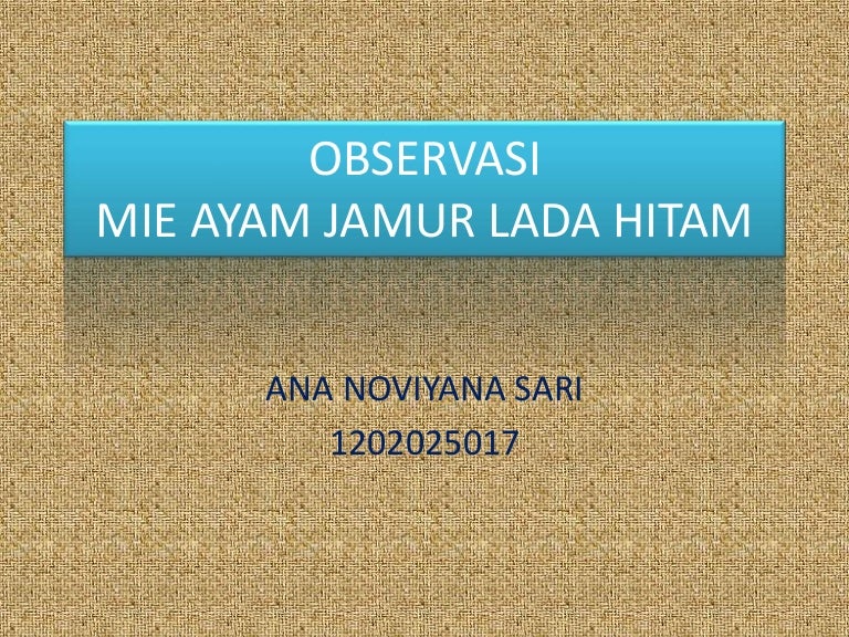 Observasi Report Ppt
