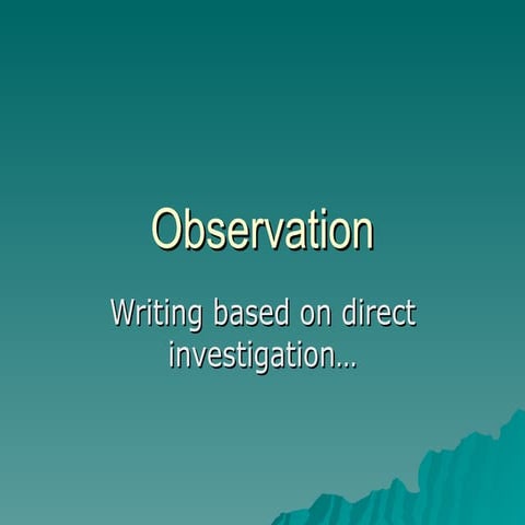 Observation Powerpoint