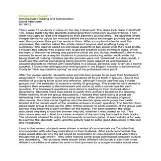 Observation report-1