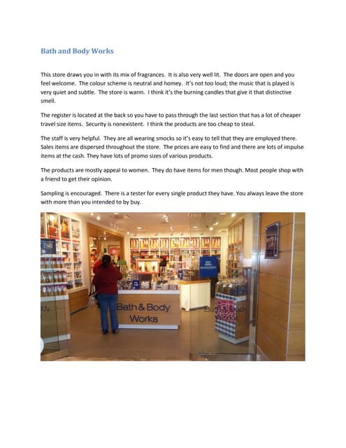 OBSERVATION IN A RETAIL STORE | DOCX