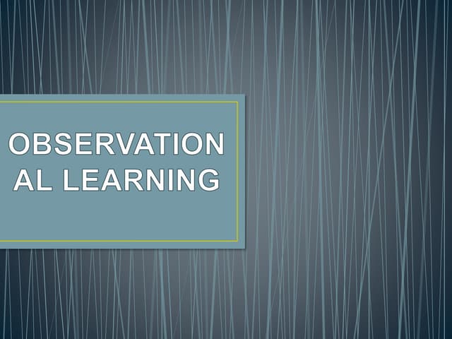 Observational learning