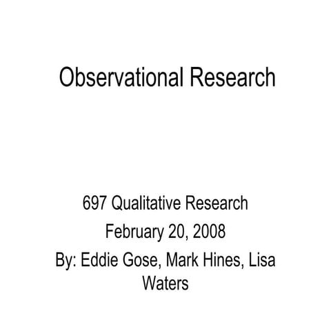 Observational Research (version 1)