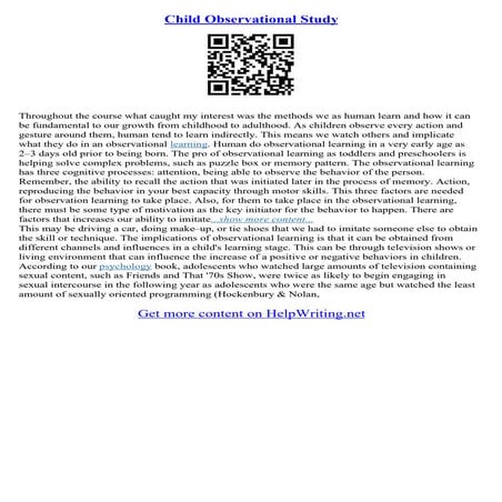 Observational Essay Examples