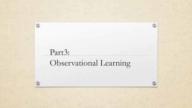 Albert Bandura's theory of observational learning,