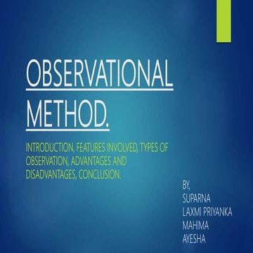 Observational method - Psychology