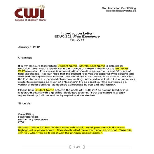 Observation Documents