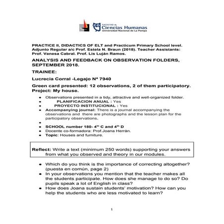 Observation folder by lucrecia corral feedback