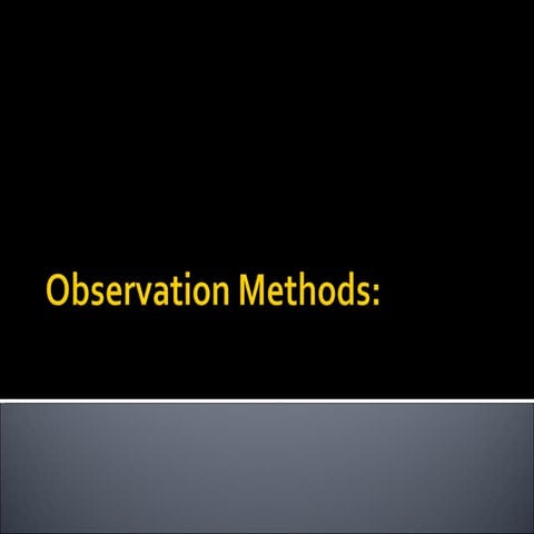 Observation method (2)