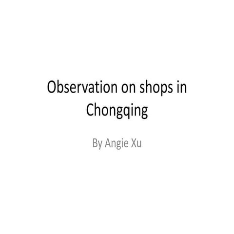 Observation on shops | PPTX