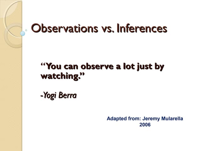 Observation & Inference Notes | PPT