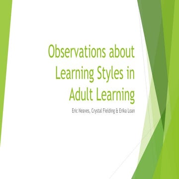 Observations of Adult Learners | PPTX