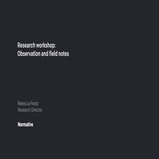 Observations and Fieldnotes: Tips a...