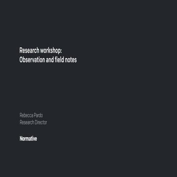 Observations and Fieldnotes: Tips and Tricks