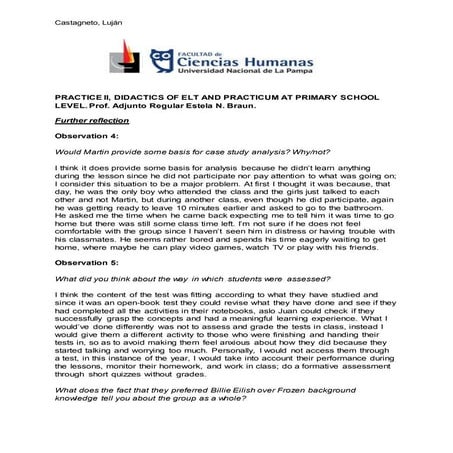 Observations  further reflection