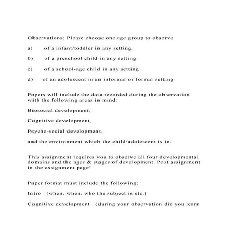 Writing An Observation Essay | PDF