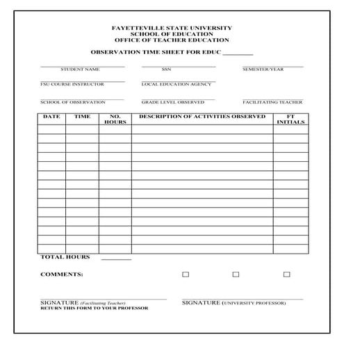Observationtimesheet