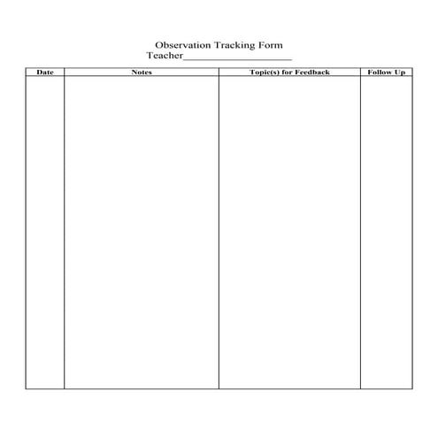 Observation tracking form | PDF