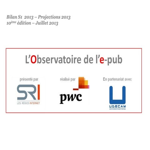 Obervatoire de l'e-pub - Projections 2013 - SRI