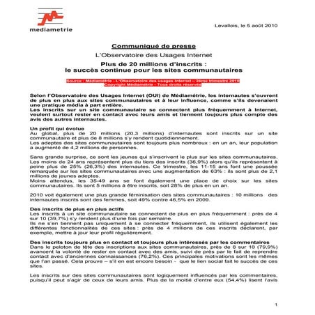 Observatoire Des Usages Internet