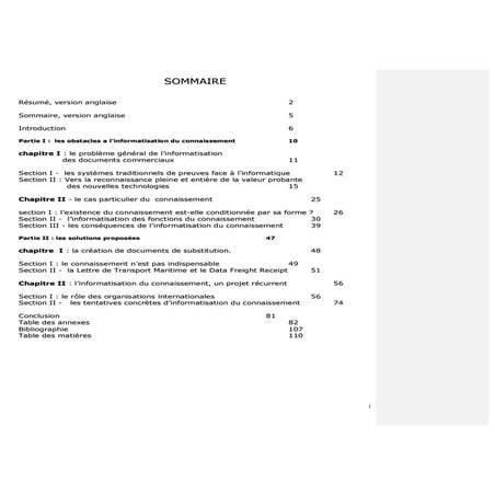 Obstacles connaissement