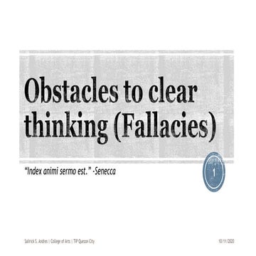 Obstacles to clear thinking