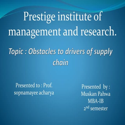 Obstacles to drivers of sc