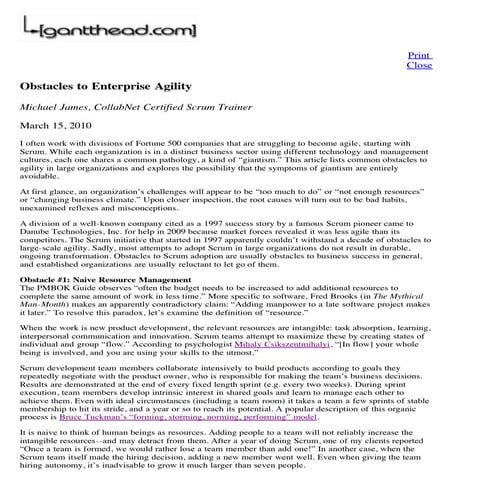 7 Obstacles To Enterprise Agility