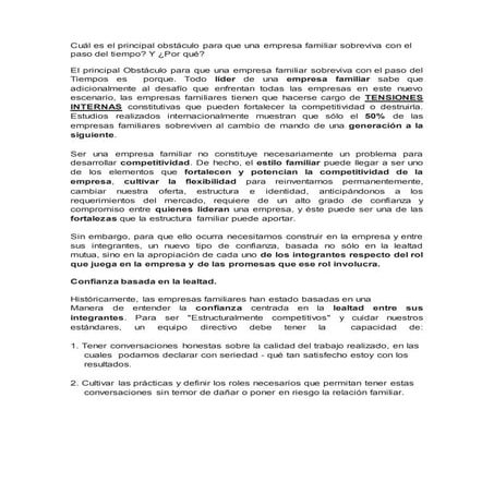 Obstáculo de la empresa familiar