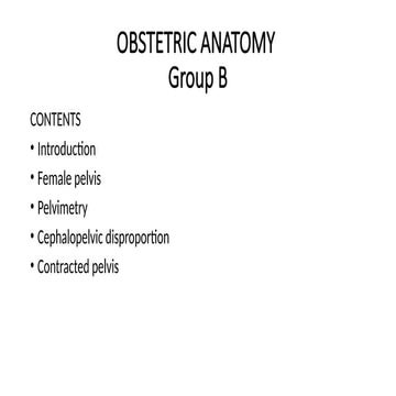 Obstetrical pelvic measurements | PPTX