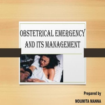 Obstetric emergencies | PPTX