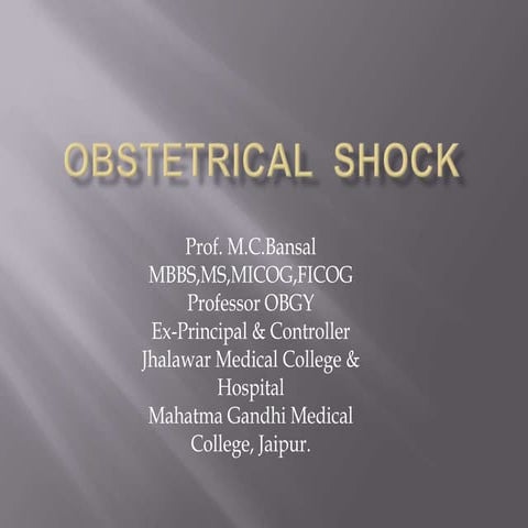 Obstetrical  shock