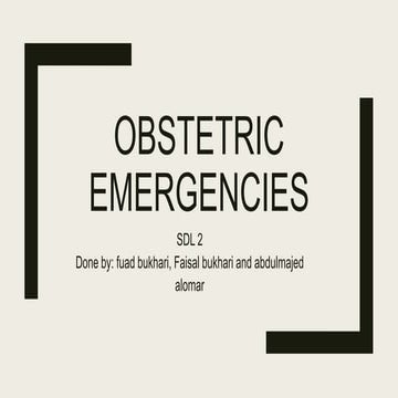 Obstetric emergencies 