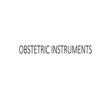 obstetric instruments for final year mbbs students | PPTX