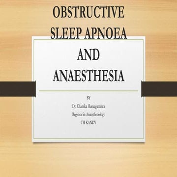 Obstructive sleep apnoea